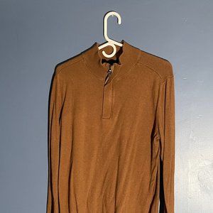 BROWN HALF ZIP
